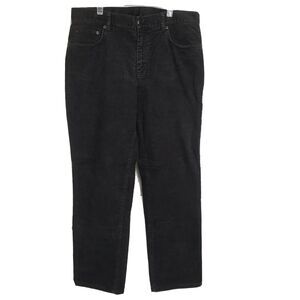 Jones New York Sport Women Pants Sz 10 Straight Corduroy Black Stretch Mid Rise